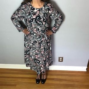 Evan-Picone Multicolored Paisley Print Dress Sz 16